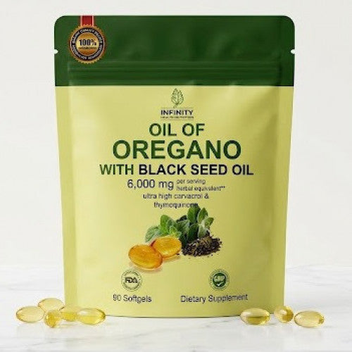 OREGANO OIL + BLACK SEED OIL 6000 MG (90 CAPSULA SOFGEL)